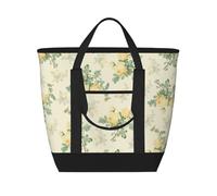 Shabby Chic Decor Floral,Lunch Bags Large Capacity Insulated Tote Bag For Women Men Work Picnic Travel
