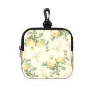Shabby Chic Decor Floral, Square Zipper Storage Bag, Neoprene Coin Purse, Small Wallets, Change Pouch, Change Purse
