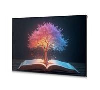 Shabby Chic Decor Tree Of Knowledge: Illuminating The Pages Canvas Decorative Picture Home Wall Decor Christian Easter Decor(40x60cm)