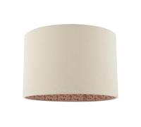 Shabby Chic Designer Cream Linen Lamp Shade with Inner Pink and Red Floral Fabric Lining | 30cm x 20cm | for Table or Pendant Cable by Happy Homewares