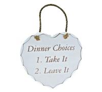 Shabby Chic Dinner Choices: 1. Take It 2. Leave It Wooden Heart Hanging Wall Plaque