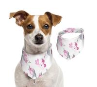 Shabby Chic Floral Pink Pattern Pale Roses White,Pet Bib Scarf Cats Dog Bandana Dogs Towel Bib Adjustable Pet Scarf,M