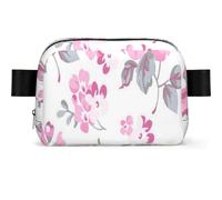 Shabby Chic Floral Pink Pattern Pale Roses White, Square Waist Bag Travel Bum Bag Casual Chest Bag Fanny Pack for Men Women