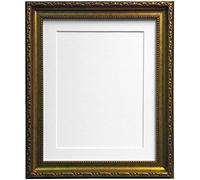 Shabby Chic Gold Picture Photo Frame with White Mount 40 x 40 cm For Image size 12 x 12 inch