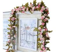 SHABBY CHIC PINK ROSE GARLAND FLOWER VINTAGE STYLE 7ft WEDDING STRING BEDROOM