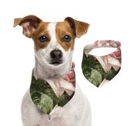 Shabby Chic Pink Victorian Roses,Pet Bib Scarf Cats Dog Bandana Dogs Towel Bib Adjustable Pet Scarf,M