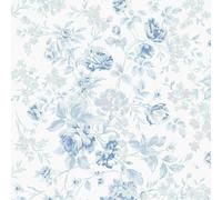 Shabby Chic Rachel Ashwell Romantic Rose Wallpaper | Blue