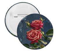 Shabby Chic Roses Badge Metal Round Pins, Lightweight Brooch for Backpack, Fashion Button Pins Badge for Shirts, Jackets, Shawl Coat, Unisex, 20PCS, Tinplate, metal round pins