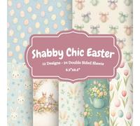 Shabby Chic Spring Easter Paper Pad for Scrapbooking: 12 Designer Double-Sided Designs on 8.5"x8.5" Sheets - Junk Journals, Card Making, Collage & ... junk journaling, mixed media art