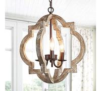 Shabby Chic Style Ceiling Light,French Pastoral,E14 Rustic Vintage Wooden Hallway,Antique Elegant During Lights For Living Room Dining Room Bedroom,Hyun Turn -Retro gray 55cm