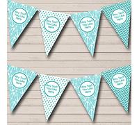 Shabby Chic Turquoise Nautical Sailing Beach Seaside Themed Bunting Banner