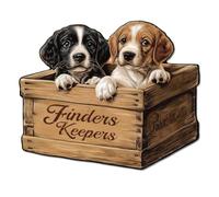 Shabby Chic Wall Decor Dog Retro Finders Keepers Puppy Vintage Advertising Pet/Cat Lover Themes for Private Parking,Garden,Office,Bar Shed M
