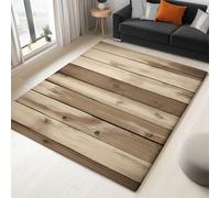 Shabby Chic Wood Grain Area Rug 60x120 cmSoft Modern Washable Short Pile Carpet NonSlip Bedroom Decor Stylish Home Accent Rug