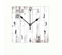 Shabby Chic Wooden Wall Clock 10 Inch Rustic Farmhouse Square Clock Vintage Barn Style Decorative Silent Non Ticking Battery Operated For Living Room Bedroom