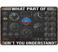 Shabby Durable Thick Metal Sign What Part Of Don'T You Understand Pilot Tin Sign Pilot Gifts Aviation Decor Man Cave Pub Club Home Decor Birthday Anniversary Housewarming Gift Size 8x12 Inch