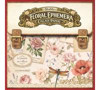 Shabby Floral Ephemera Collage Papers Book: 24 Double-Sided Scrapbook Papers with Vintage Floral Designs and Blank Parchment Backs for Junk Journaling, Collage, Decoupage & Paper Crafts