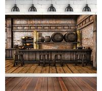 Shabby Saloon Tavern Interior Photography Backdrop Old Wall Wooden Bar Counter Tables Chairs Background Western Cowboy Portrait 240x180cm