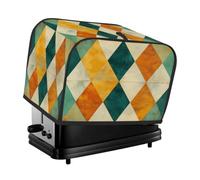 Shabby Vintage Abstract Triangles Geometric Toaster Cover 2 Slice Dust Cover for Bread Machine,Small Kitchen Appliance