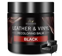 SHABEIBEI Leather Recoloring Balm and Scratch Repair Kit - 200ml Black Leather Restorer for Couches, Furniture, Car Seats - Leather Paint & Stain for Sofa, Chairs, Bags, and More