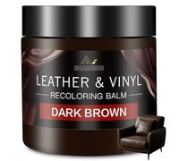 SHABEIBEI Leather Recoloring Balm and Scratch Repair Kit - 200ml Dark Brown Leather Restorer for Couches, Furniture, Car Seats - Leather Paint & Stain for Sofa, Chairs, Bags, and More