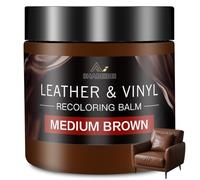 SHABEIBEI Leather Recoloring Balm and Scratch Repair Kit - 200ml Medium Brown Leather Restorer for Couches, Furniture, Car Seats - Leather Paint & Stain for Sofa, Chairs, Bags, and More