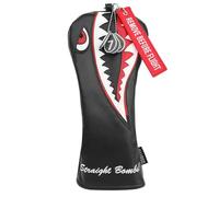 SHABIER Black Flying Tiger Warshark Golf Driver Head Cover for Taylormade M3 M4 M5 M6 SIM (Black Hybird Cover)