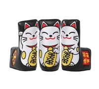 SHABIER Black Golf Blade Putter Headcover with Maneki-Neko Lucky Cat Design for Blade Headcover
