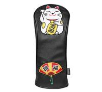 SHABIER Black Maneki-Neko Lucky Cat Design Golf Driver Headcover for Golf Driver Club