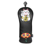SHABIER Black Maneki-Neko Lucky Cat Design Golf Hybrid Headcover for Golf Hybrid Club