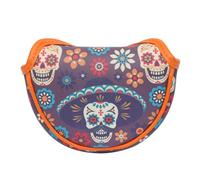 SHABIER Golf Mid-Mallet Headcover with Sugar Skull Design for Golf Putter Head Cover