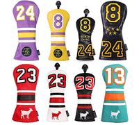 SHABIER Golf Sports Style Golf Wood Club Headcover Driver Cover for Taylormade M5 M6 Driver (Black 24 Hybrid Cover)