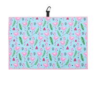 SHABIER Golf Towel with Flamingos Design Golf Microfiber Waffle Pattern Golf Towel
