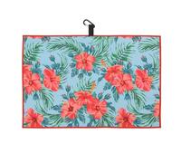 SHABIER Golf Towel with Hibiscus Design Golf Microfiber Waffle Pattern Golf Towel