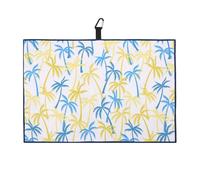 SHABIER Golf Towel with Palm Trees Design Golf Microfiber Waffle Pattern Golf Towel