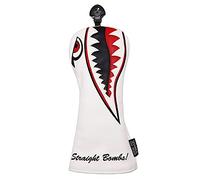 SHABIER New War Shark Flying Tiger Warshark Golf Driver Headcover for Taylormade M3 M4 M5 M6 SIM Golf Club (White Hybird Cover)