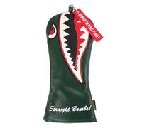 SHABIER New War Shark Flying Tiger Warshark Golf Driver Headcover for Taylormade M3 M4 M5 M6 SIM Golf Club(Green Driver Cover)