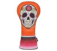 SHABIER Organ Golf Driver Headcover with Rose Embroidery Sugar Skull Design for Golf Driver Club