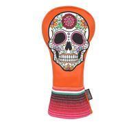 SHABIER Organ Golf Hybrid Headcover with Rose Embroidery Sugar Skull Design for Golf Hybrid Club