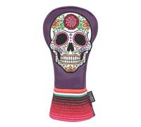 SHABIER Purple Golf Fairway Headcover with Rose Embroidery Sugar Skull Design for Golf Club