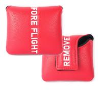 SHABIER Red Golf Large Mallet Headcover with Remover Before Flight Design for Golf Club