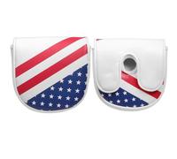 SHABIER USA Flag Golf Putter Head Cover DF3, Mallet Style with Magnetic Closure, Red White and Blue Stars and Stripes Design Fits DF3
