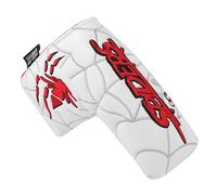SHABIER White Golf Blade Head Cover with The Red Spider Design for Blade Golf Putter Head Cover