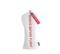 SHABIER White Golf Head Cover with Red Remove Before Flight Design for Fairway Club