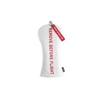 SHABIER White Golf Head Cover with Remove Before Flight Design for Hybrid Club