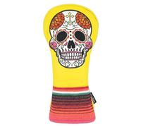 SHABIER Yellow Golf Hybrid Headcover with Organ Flowers Embroidery Sugar Skull Design for Golf Club