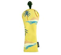 SHABIER Yellow Landscape with Palm Trees, Beach and Sea Golf Head Cover for Hybird Club