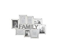 SHABJY 79cm x 55cm Large Diamante Mirrored FAMILY Photo Frame, Holds 6x4cm and 7x5cm 8 Photos Home Decorative, Living Room, Bedroom Room, Eye-Catching Design Diamante Family 8 Aperture Frame