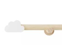 SHABJY Cloud Extendable Curtain Pole Features A Dreamy White Cloud Finial, Perfect For Adding Bright Style To Your Kids Room Supplied in 4 Sections - Wood 120x120cm