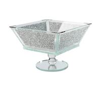 SHABJY Crushed Diamond Crystal Fruit Bowl, Glamorous Chrome Finish, 21 x 21 x 26 cm