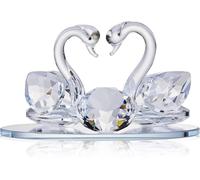 SHABJY Crystal Clear Double Swan Model, Element Display, 9cm, Elegant Home Decoration, Gift